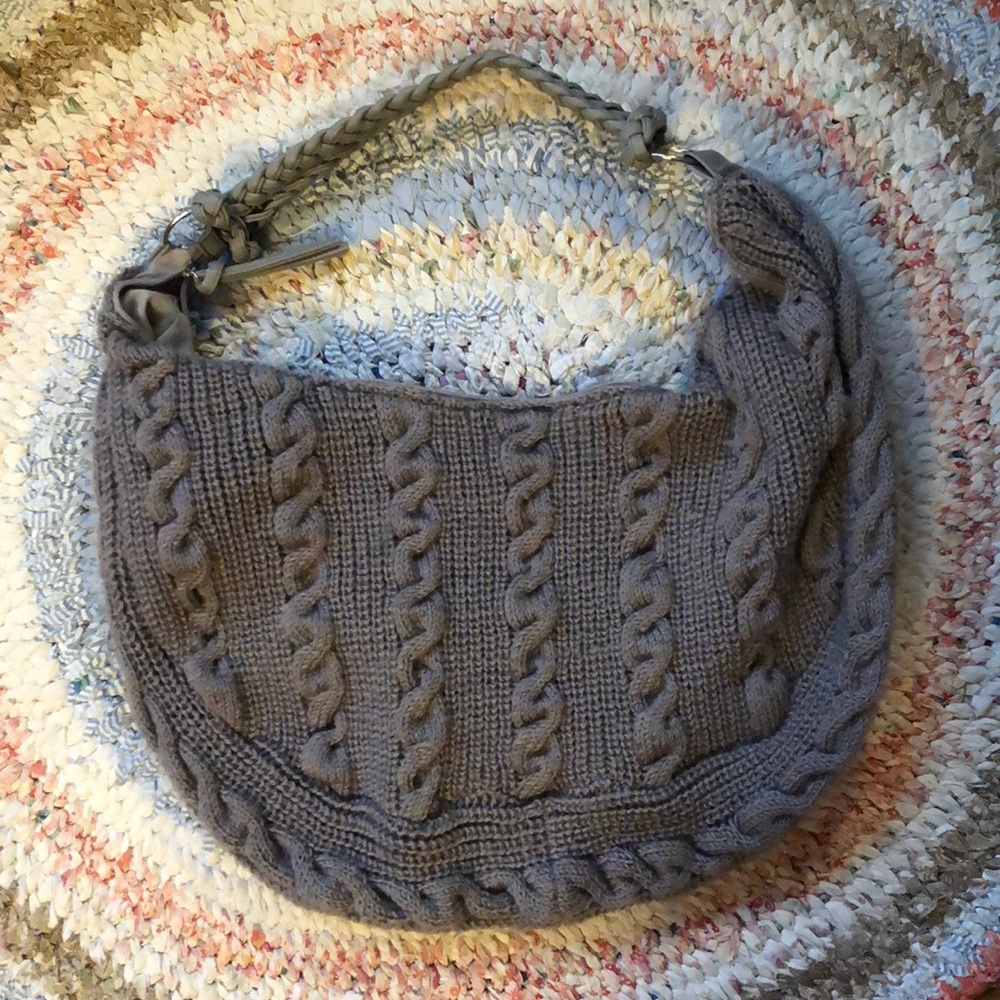 Boho sweater bag/purse gray NWOT